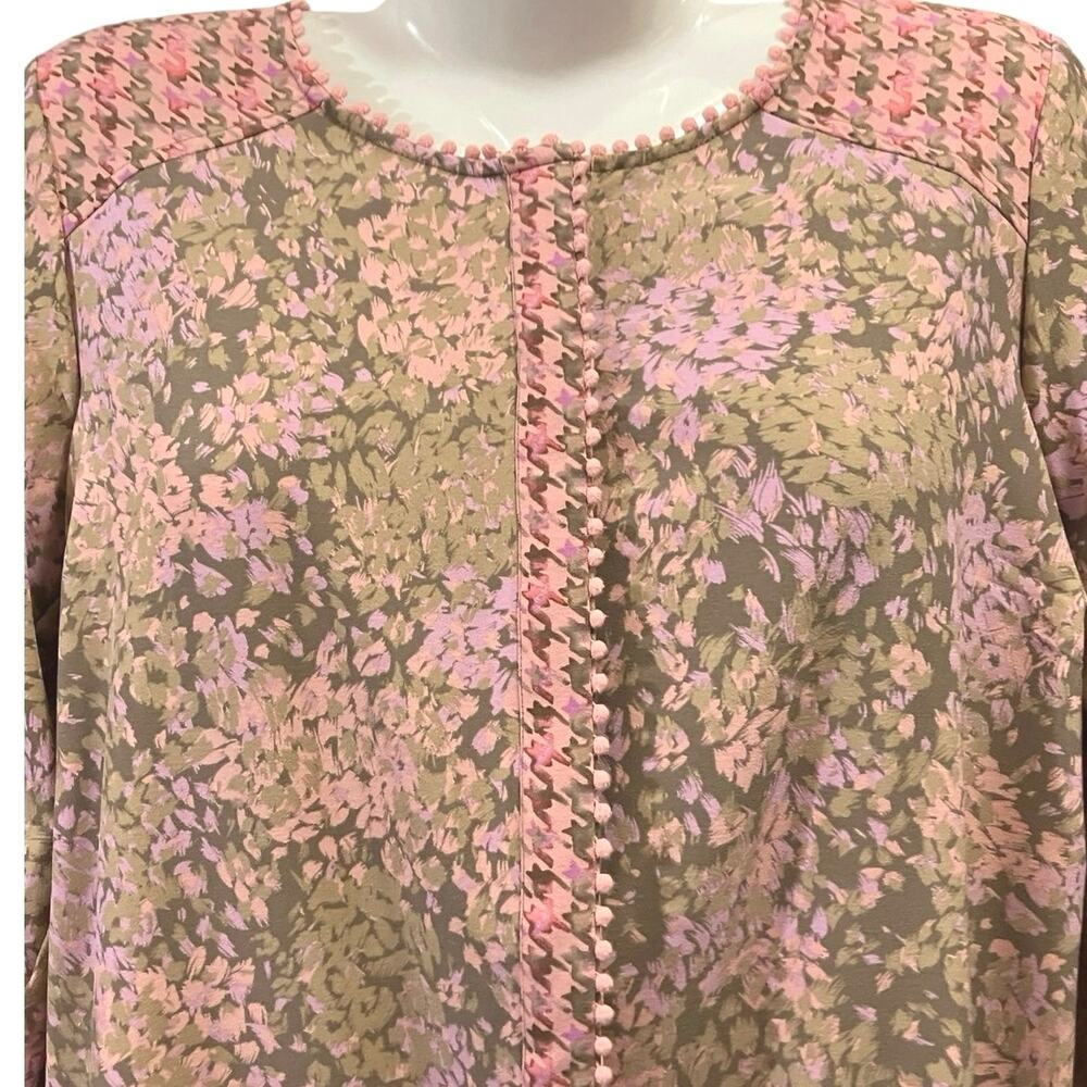 Isaac Mizrahi Live! Women's Print Mixed Print Stretch Crepe Blouse | Size 8 - Picture 8 of 12